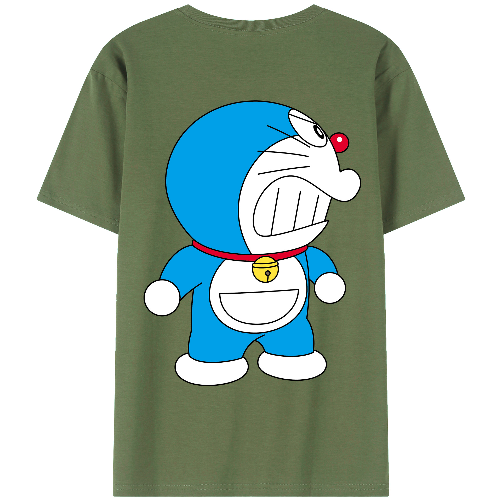 （画像用） ドラえもん Doraemon 綿100％ メンズ半袖Tシャツ（バックプリント） 通気性